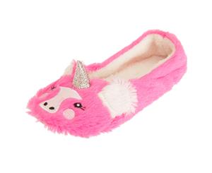 Forever Dreaming Womens/Ladies Faux Fur Unicorn Slippers (Pink) - SL616