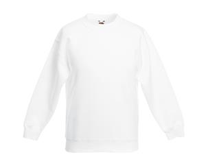 Fruit Of The Loom Childrens Unisex Set In Sleeve Sweatshirt (White) - BC1366
