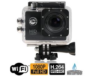 Full Hd 1080P Sports Dv Camera 30M Waterproof + Wifi 1.5" Lcd Mount Black