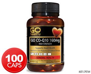 GO Healthy Go Co-Q10 160mg High Strength 100 Softgel Caps