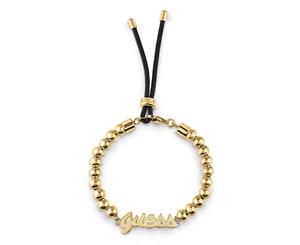 GUESS Bead Logo Cord Bracelet - Gold