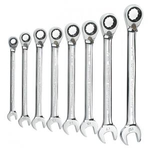 Gearwrench 8pc Ratchet Open and End Spanner Set with Bonus 8pc Ratchet SAE Set 9543B