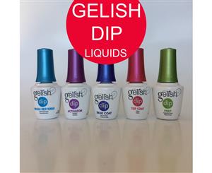 Gelish Dip Dipping Liquids Nail Kit SNS Prep BaseActivator TopBrush Restorer