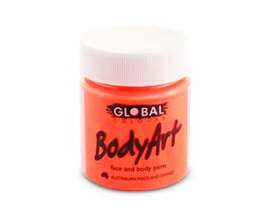 Global Body Art 45ml Jar Facepaint - Fluoro Orange