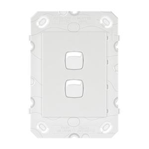 HPM ARTEOR 2 Gang Wall Switch - Grid Only - White
