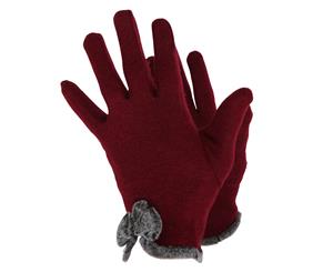 Handy Ladies/Womens Wool Rich Gloves (Burgundy) - GL590