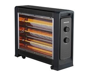 Heller 2200W Black Quartz Radiant Heater Floor w/ 2 Heating Settings/Adjustable