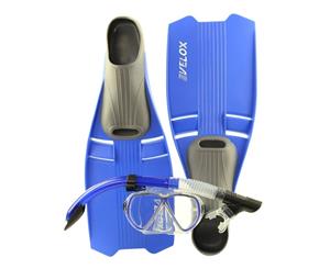 IST YOUTH Size 5-6 Snorkelling Mask Snorkel Fins Flipper Set (size AU 5-6 shoe size) Blue