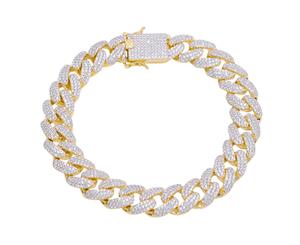Iced Out Bling CUBAN Bracelet - 12mm gold - Gold