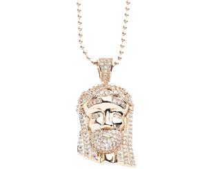Iced Out Bling Micro Pave Chain - MINI JESUS II rose gold - Gold