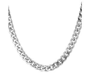 Iced Out Stainless Steel Curb Chain - CUBAN 8mm silver