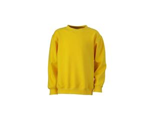 James And Nicholson Childrens/Kids Round Heavy Sweatshirt (Sun Yellow) - FU481