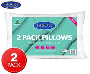 Jason 400GSM Plush Medium Profile Pillows 2-Pack