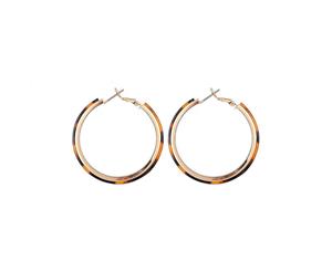 Jewelcity Sunkissed Womens/Ladies Layer Hoop Earrings (Brown/Gold) - JW974