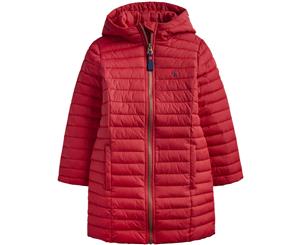 Joules Girls Longline Kinnaird Warm Padded Insulated Coat - Red
