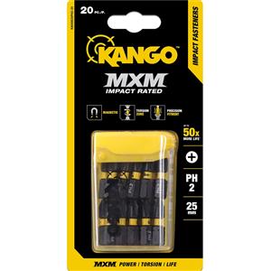 Kango 25mm PH2 Impact MXM Fasteners - 20 Pack
