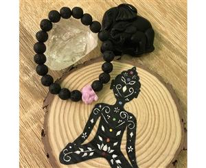 Kid's Little Elephant and Lava Stone Aroma Diffuser Bracelet - Lilac