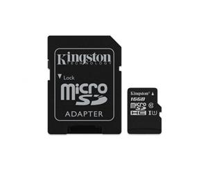 Kingston 16GB microSDHC Canvas Select 80R CL10 UHS-I Card + SD Adapter SDCS/16GB