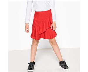 La Redoute Collections Girls Wrapover Skirt With Ruffles 3-12 Years - Red