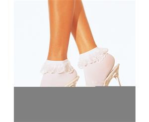 Lace Ruffle Ankle Socks White