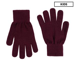 Liu Jo Girls' Knitted Gloves - Deep Purple
