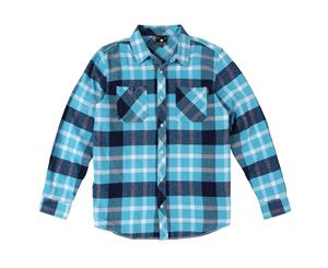 Lrg Overcome Long Sleeve Flannel Shirt Air Blue - Blue