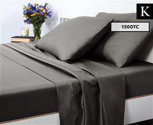 Luxury Living 1500TC King Bed Sheet Set - Onyx
