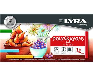 Lyra Polycrayons Soft Pastels Assorted Box of 12