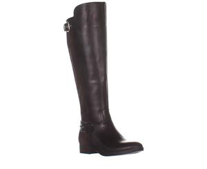 Marc Fisher Damsel Wide Calf Knee High Boots Dark Brown Leather