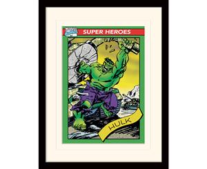 Marvel Comics Hulk Trading Card Framed & Mounted Print - 34.5 x 44.5 cm - Officially Licensed
