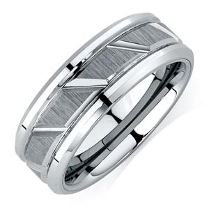 Men's Ring in Grey Sapphire Tungsten