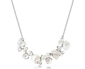 Mestige Amora Pearl Necklace w/ Swarovski Crystals - Silver/White
