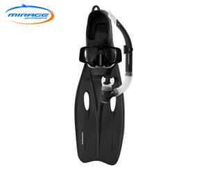 Mirage Adult Challenger Mask Snorkel & Fin Set - Black