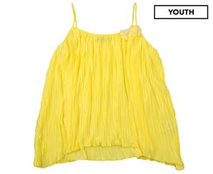 Miss Blumarine Jeans Girls' Pleated Top - Yellow