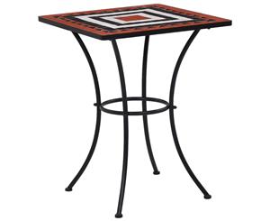 Mosaic Bistro Table Terracotta and White 60cm Ceramic Balcony Table