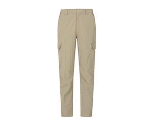 Mountain Warehouse Mens Lightweight Trek Trousers with Multiple Pockets - Dark Beige
