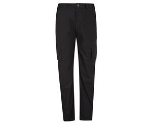 Mountain Warehouse Mens Trek Trousers - Long Lenght w/ Two Front Pockets - Black
