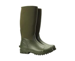 Mountain Warehouse Mens Wellies Neoprene Mucker Long Wellington Boots Waterproof - Khaki