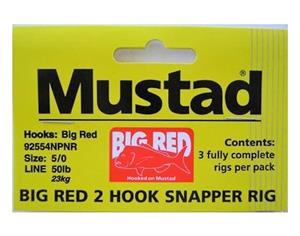 Mustad Big Red Snapper Rig 2 Hook Set Up X 3 Rigs 5/0