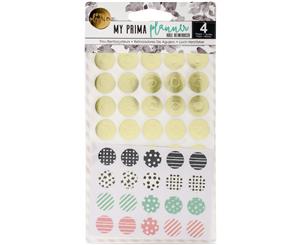 My Prima Planner Hole Reinforcer Stickers-Gold Foil & Printed/2 Sheets Each