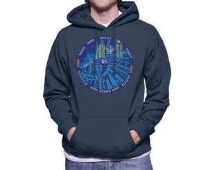 NASA ISS Expedition 37 Mission Badge Distressed Men's Hooded Sweatshirt - Navy Blue