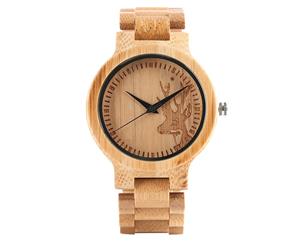 Natural Bamboo Wood Watches Bamboo Watch Bamboo Wristwatch Bracelet-Brown