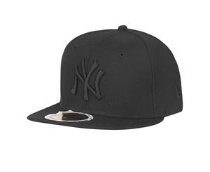 New Era 59Fifty Fitted KIDS Cap - BLACK ON BLACK NY Yankees