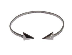 Nialaya Arrow Black 925 Silver Bangle Bracelet