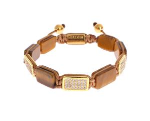 Nialaya Cz Tiger Eye Gold 925 Bracelet
