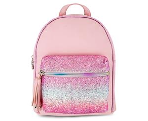 OMG Accessories Kids' Mini Backpack w/ Ombre Glitter Pocket - Pink