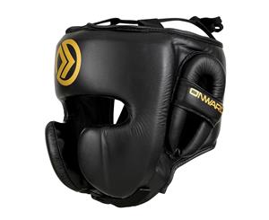 Onward Vero Pro Head Guard  Leather Pro Guard - Increased Cheek Protection With Lace Closure System - Black