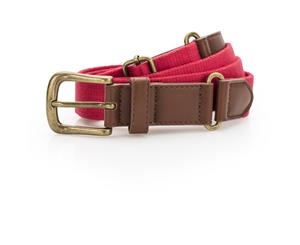 Outdoor Look Womens Faux Leather Canvas Belt - Cherry Red