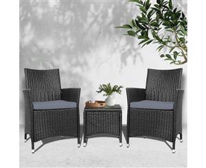Patio Furniture Outdoor Furniture Set Chair Table Garden Wicker Black Gardeon