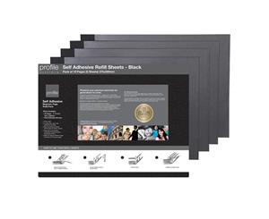 Photo Album Refills - Self Adhesive Multi Pack - 375X300 - 15 black pages (3 Packs of 5 pages)